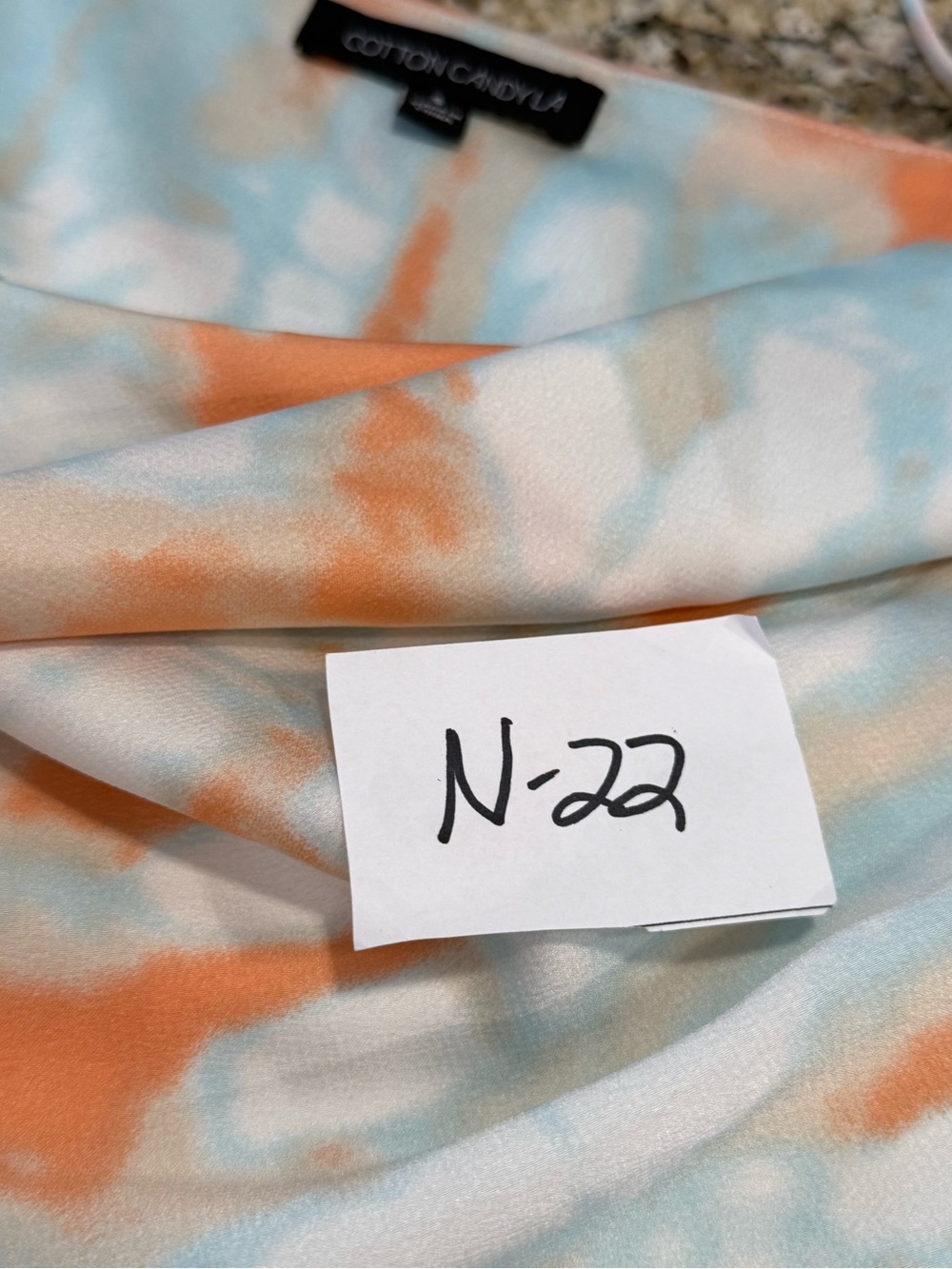 Cotton Candy LA tie dye mini dress back cutout teal orange white SM - Picture 14 of 15